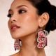 Handmade Jewelry Red Beaded Designer Earrings